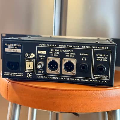 Avalon U5 Class A DI and Instrument Preamp — Owned From New, Rack Ears Included image 4