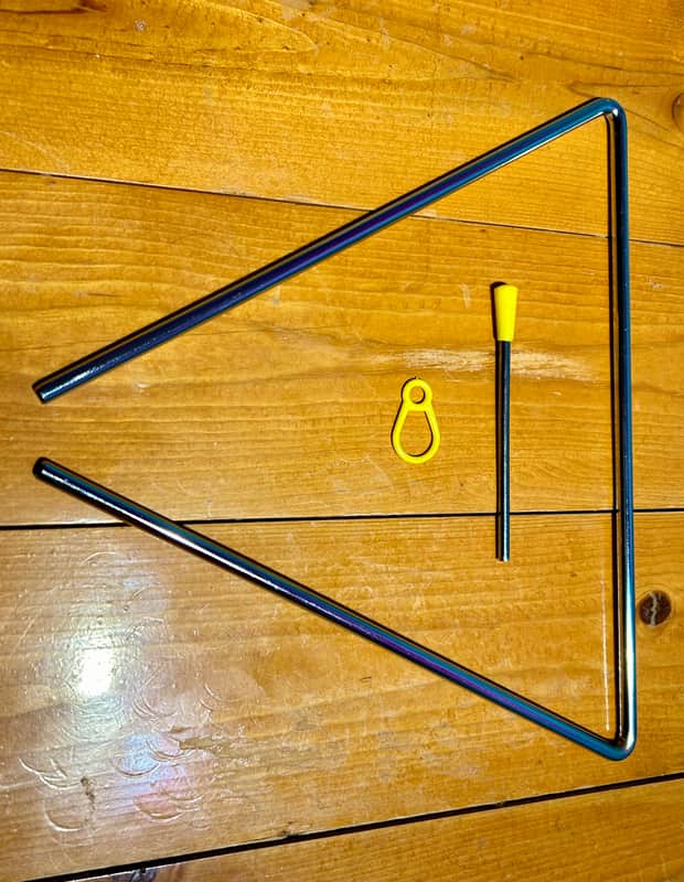 Brand New Professional Peru Juilo Brand Percussion Triangle Wind Chime Studio Chromed Steel 12 inches Chromed Steel image 1