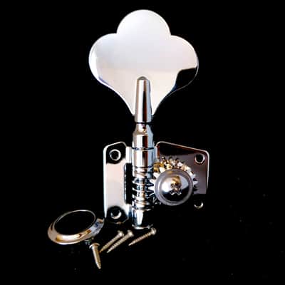 1 left side Chrome Gear Bass tuner, reversible, 14mm image 2