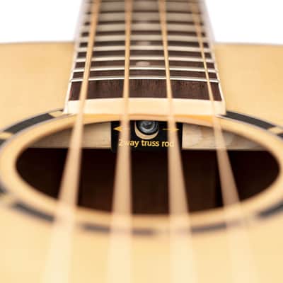 Ortega D7E-4 Deep Series 7 Spruce Top Mahogany Neck Medium Scale 4-String Acoustic-Electric Bass Guitar image 15