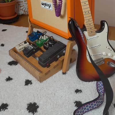 Lakefront Bright Braids Oak & Plywood pedalboard and Amp Stand set, custom made solid wood guitar amplifier stand, mid century modern speaker stand 2024 - natural image 2