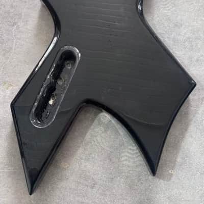 Black Warlock Style Guitar Body with Red Top image 3