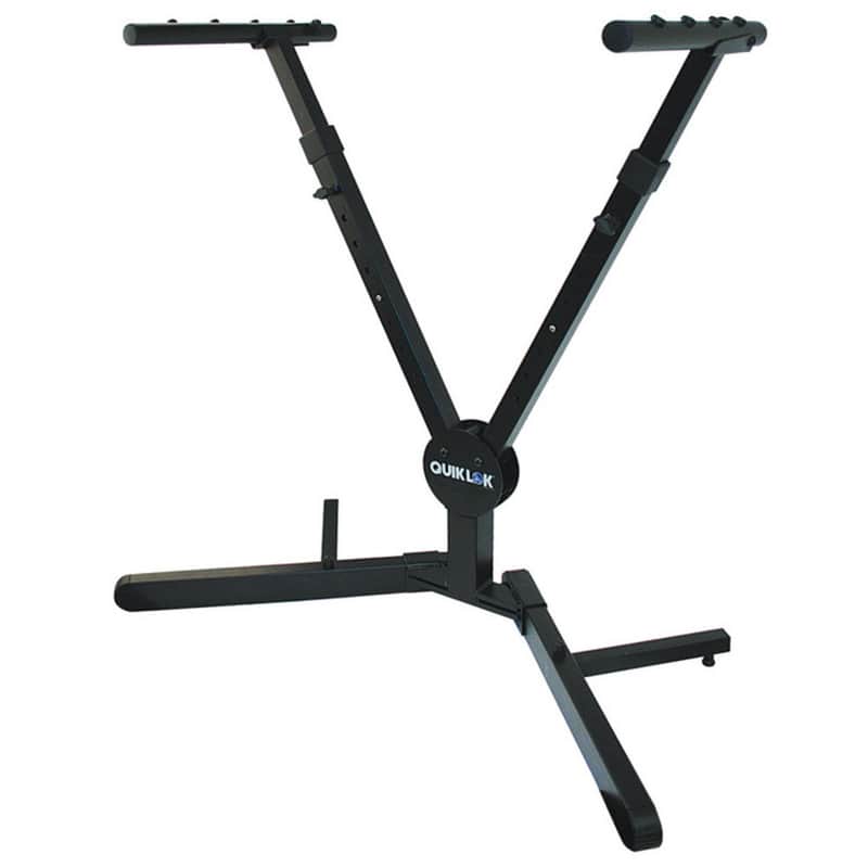 Quik-Lok QLY40 Y-Shaped Single-Tier Foldable Keyboard Stand Black - Black image 1