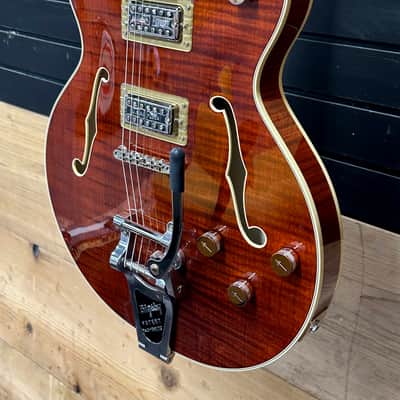 Gretsch G6609TFM Players Edition Broadkaster with Flame Maple Top 2025 - Present - Bourbon Stain image 3