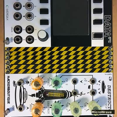 MicroWrave 1hp Under Construction Blank Panel 2021 Black & Yellow Caution Stripes image 4