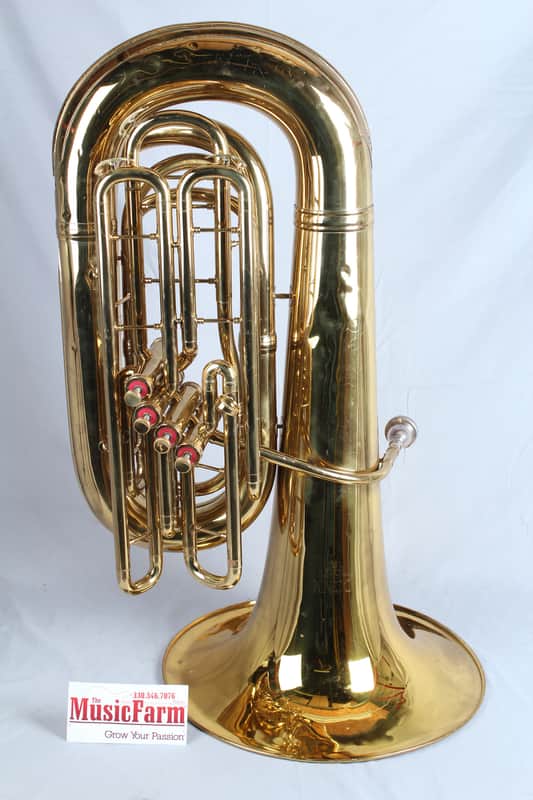 Used Conn 5J BBb Tuba W Hardshell Case Made in USA Working Valves