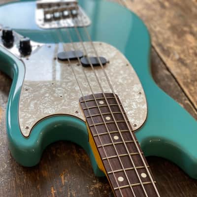 Fender Japan Rare 2002 Mustang Bass CIJ California Blue Finish image 8