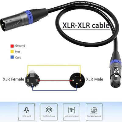 XLR Cables 6ft 6 Pack, Professional XLR Microphone Cable Male to Female, Gold-Plated 3-pin XLR Speaker Cable Balanced Mic Cable, Multicolor image 5
