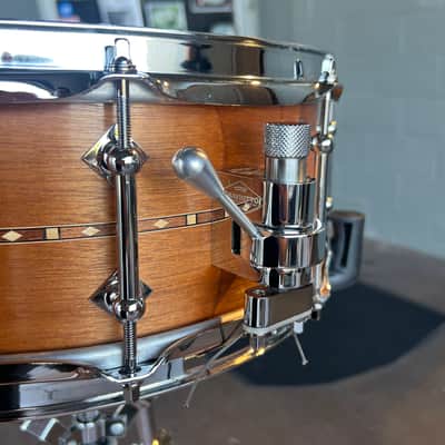 ~WOW!~ Craviotto Custom Shop 5.5x14" Mahogany Snare Drum with Walnut Inlay image 4