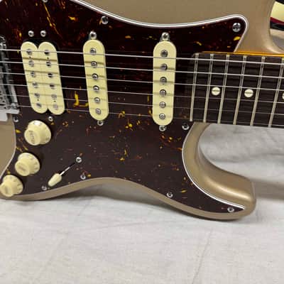 Parts Warmoth Alder body + 2022 Fender American Professional II neck Stratocaster Guitar with Case - Fire Mist Gold image 7