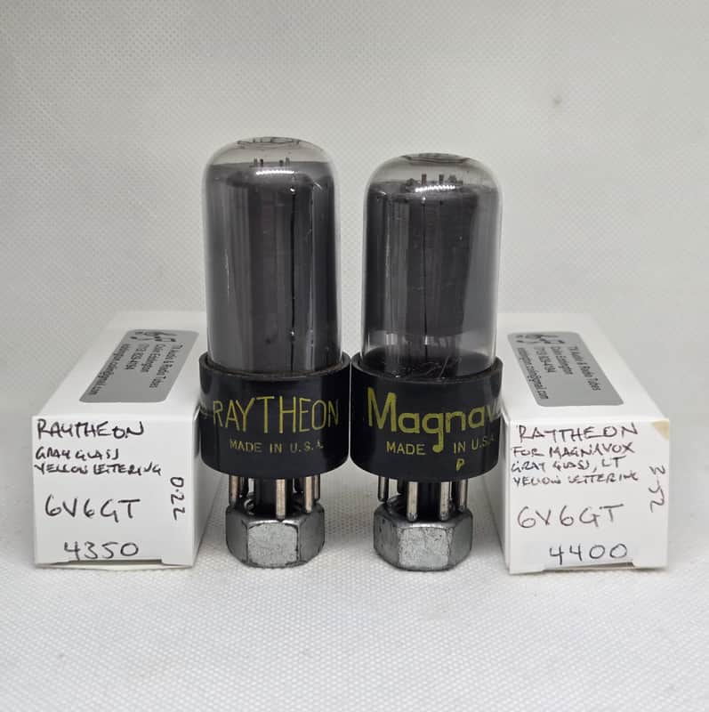 Raytheon 6V6GT Gray Glass Well Matched (1.1%) Pair NOS 6V6 image 1