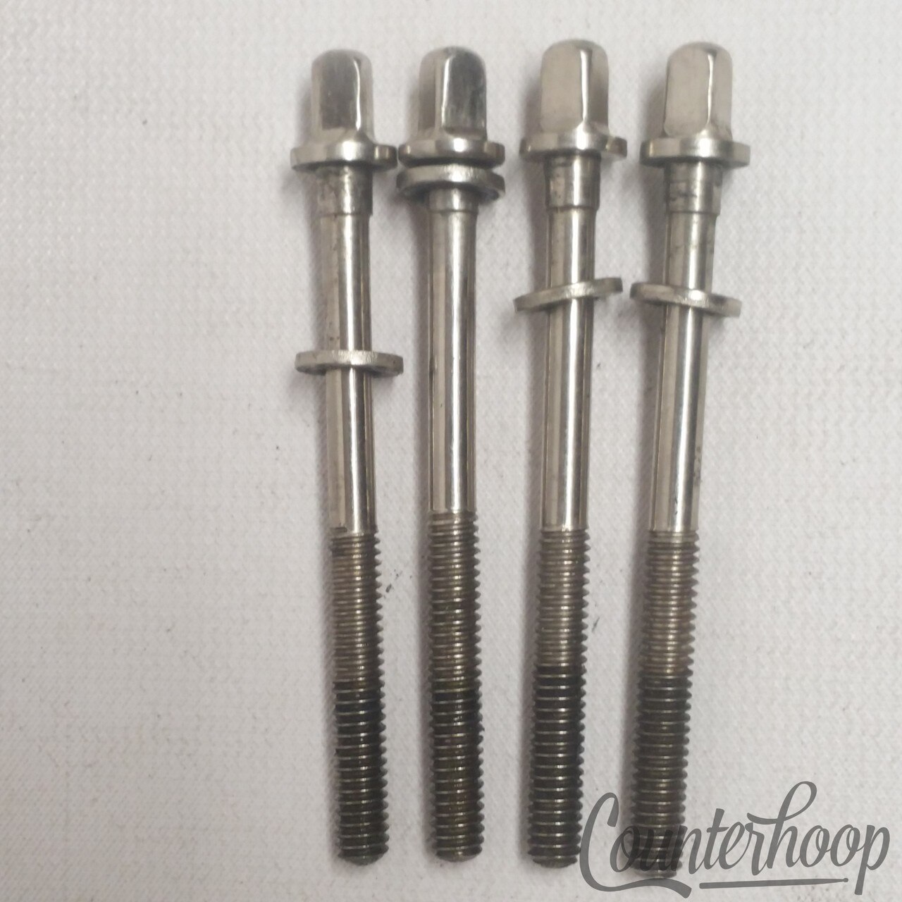 Leedy&Ludwig 4x 2 5/8" Tension T-Rods Floor Tom / Snare Drum Vintage 40s Nickel — main photograph