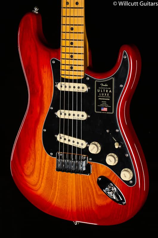 Fender American Ultra Luxe Stratocaster Maple Fingerboard Plasma Red Burst (092) image 1
