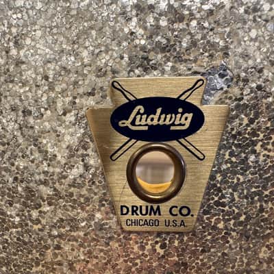 Ludwig No. 908 Jazz Festival 5x14" 8-Lug Snare Transition Badge (1958 - 1960) - Silver Sparkle (VIDEO) image 9