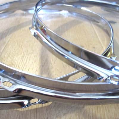 14" 8-Lug-Hole Drum Triple-Flange Snare Side Rims Hoops (set of 3) image 2