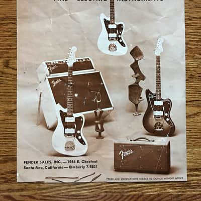 Fender Price List July 1961 Case Candy Catalog Jazzmaster Stratocaster Telecaster image 1