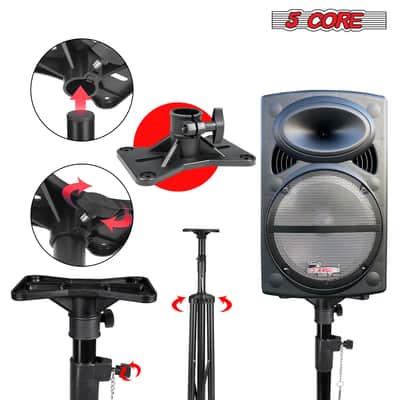 5 Core Speaker Stand Tripod Heavy Duty Adjustable 72" Universal Mount for PA DJ Studio image 7