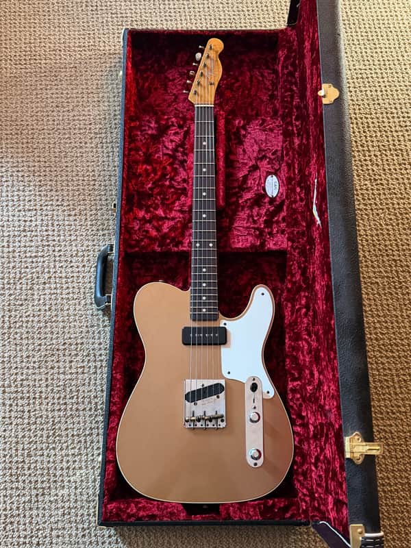 Fender Custom Shop P90 Mahogany Telecaster Journeyman Relic 2020 Aged Firemist Gold image 1