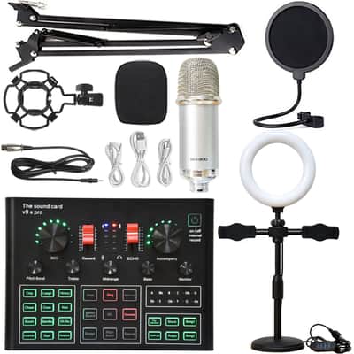 V8s Sound Card Suit Mobile Phone Sound Card Microphone Microphone Bracket Fill Light Sound Card Full Set Of Equipment image 17