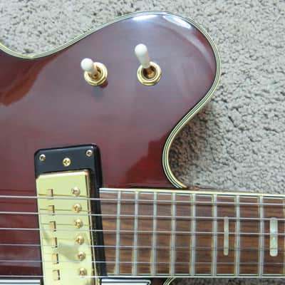 Vintage 1960s Teisco MIJ Ventura Hollow Body Electric Guitar 335 Wine Red Clean Gretsch Gibson Clone image 4