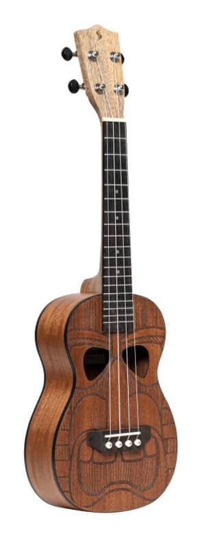 STAGG Tiki Series Concert Ukulele With Sapele Top Hewa Finish With Black Nylon Gigbag image 1