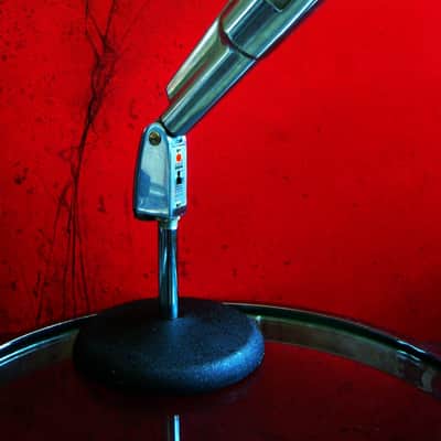 Vintage 1960's Electro-Voice 664 Cardioid Dynamic Microphone w Berger Industries cast iron stand PROP DISPLAY image 1