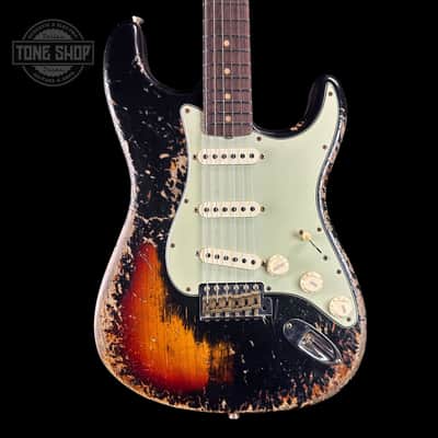 Fender Custom Shop Time Machine '63 Strat Super Heavy Relic Super Faded Aged Black Over 3 Color Sunburst w/case image 1