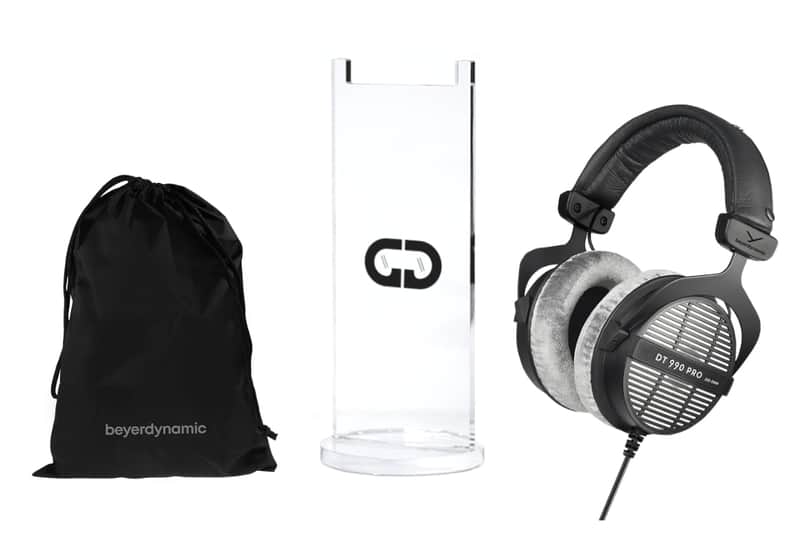 beyerdynamic DT 990 Pro 250 Ohm Open-Back Over-Ear Headphone with Carry Bag & Acrylic Stand Bundle image 1