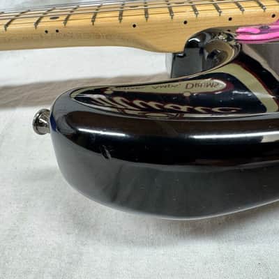 Squier by Fender MIJ Made In Japan Stratocaster Guitar with Floyd Rose + EMGs Upgrades + Case 1985 - 1986 - Black / Maple neck image 21