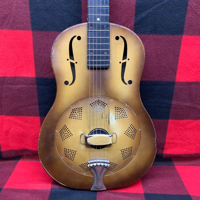 1929 National Triolian Resophonic Guitar Walnut Sunburst image 1