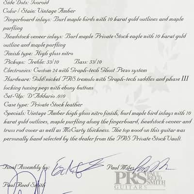 2012 PRS Private Stock #3901 Custom 24 McCarty Thickness Piezo Vintage Amber image 8