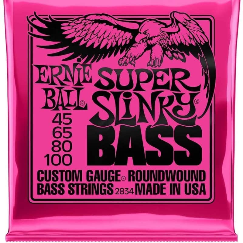 Photos - Strings Ernie Ball Super Slinky Wound Bass Guitar , 45-100 Gaug... Nickel