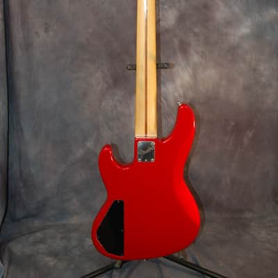 Fender 5 String Jazz Bass Active Electronics Gigbag 1990 Candy Apple Red image 6