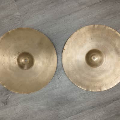 Zildjian 14" A. Zildjian '60s Stamp Hi-Hat Cymbals (Pair) 1960s - Traditional image 2