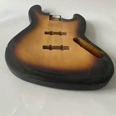 Tobacco Burst Jazz Bass Style 4 String Bass Body image 3