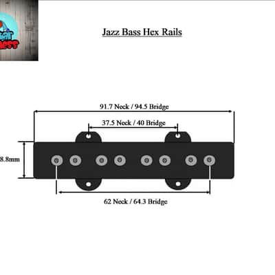 G.M. JB Jazz Bass Hex Pole Pickup Set image 7
