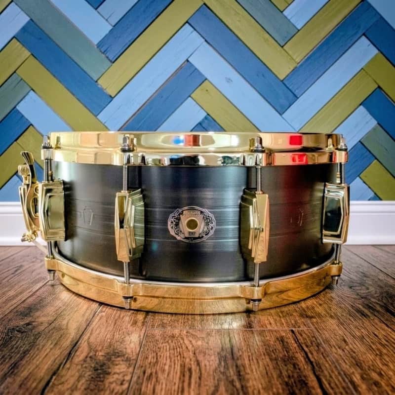 Ludwig LBR05514CX 110th Anniversary Heirloom Black Brass 5.5x14" 10-Lug Snare Drum with Brass-Plated Hardware 2019 - Brushed Black Brass image 1