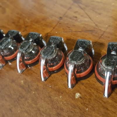 JAT CUSTOM GUITAR PARTS (20) Set Screw Chicken Head Knobs for Amps, Pedals or Guitars Black Flake / image 1