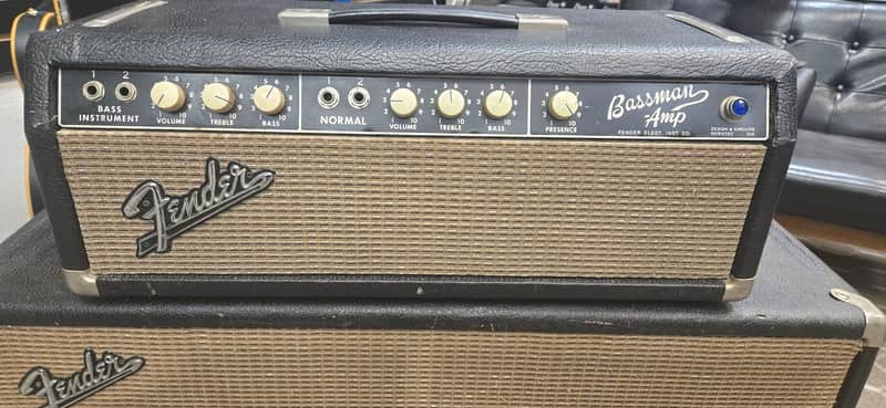 Fender Bassman "Tuxedo" 1964 head with Fender 2x12 cabinet image 1