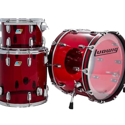 Ludwig Vistalite Fab 3 piece Shell Pack - Red , Floor Display image 1