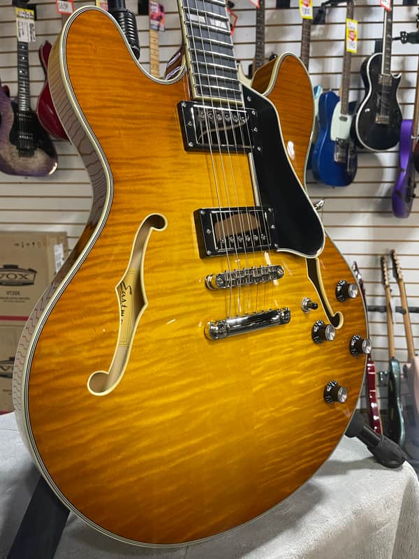 Eastman T486 Thinline Semi-hollowbody Electric Guitar - Goldburst w/OHSC & PLEK*D #920 image 1