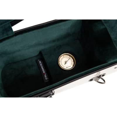 Crossrock Fiberglass Banjo Case-Fits Mastertone & Most 5-String Styles, with Interior Compartment, Backpack Straps, Hygrometer, TSA Lock-Milky White (CRF2023MBJMW) image 8