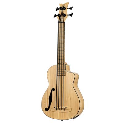 Ortega RUNAB-UB Bamboo Series Solid Bamboo Top & Neck Short Scale 4-String Acoustic-Electric Uke Bass w/Deluxe Gig Bag image 6