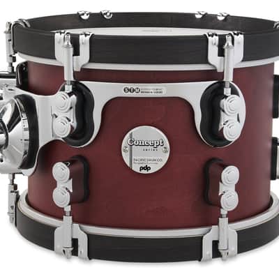 PDP Concept Classic 7x10" Mounted Tom – Ox Blood Stain w/ Ebony Stain Hoops image 2