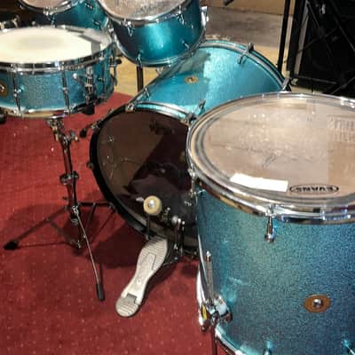 Ellis Drum Co. Blue Sparkle Custom 2013 - Turquoise Sparkle image 1