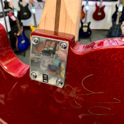 Squier Bullet Telecaster, Red Sparkle, Autographed by 2018 Blues Cruise Artists with Gig Bag - Pre Owned image 9