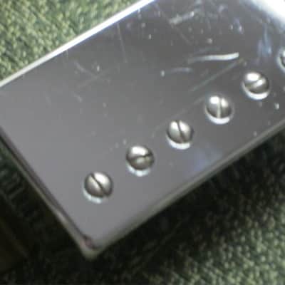 used 2004 Ibanez Super 58 Bridge HB pickup, Chrome, Indonesia, Ceramic (7.82k) SP-58-R, the R stands for rear which is bridge (but can go in Neck position, Ibanez pickup modeled after PAF) 4 conductor +springs/screws, SP-58 image 16