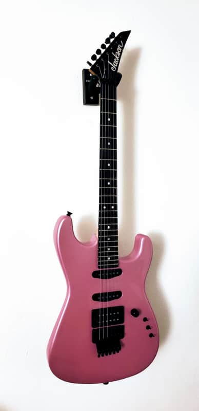 1986 USA Charvel San Dimas Original Pink Pearl Ebony Slab Pearl Dots image 1