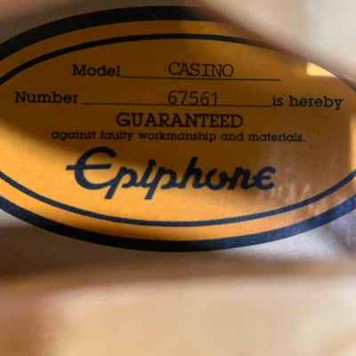Epiphone Casino MIJ 1996 Natural Export Market Version Tereda Maple Neck Made in Japan w/ Hard Case image 18
