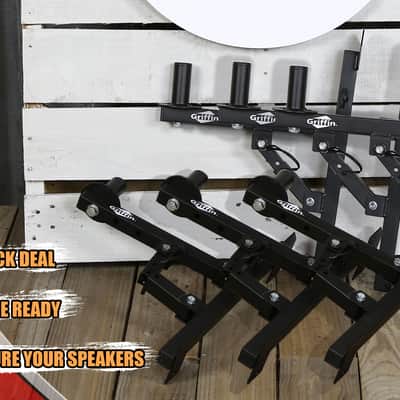 6-PACK Wall Mountable PA Speaker Bracket Stands GRIFFIN | Level Tilt Adjustments image 9